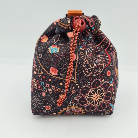 Futterbeutel basic, braun mit Paisley